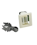 Dryer Door Catch And Strike Kit Replacement For Hotpoint Dryers Replaces WE1M1011, white and metal components on display.