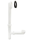 Tubular Bathtub Waste And Overflow Assembly With 14 Inch 1-1/2 Inch Tubes White Finish ADA Approved Tip Toe Drain Plug
