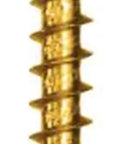 R4 Multi-Purpose Wood Screws Size 8 x 1-1/2 Inch Gold Finish, Zip Tip No Pre-Drill, Star Drive Recess, single screw close-up view