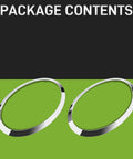 Package contents showing pair of Headlight Trim Ring Bezel Chrome For Mini Cooper S F55 F56 F57 Driver And Passenger Side Direct Fit Replacement.