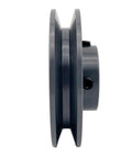Heavy Duty Cast Iron Single Groove V Belt Sheave Featuring 5/8 Inch Shaft Bore And 3.75 Inch Outside Diameter side view.