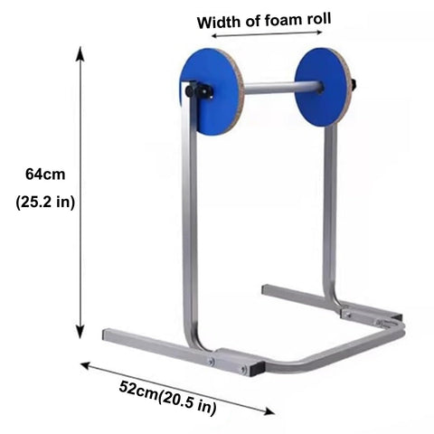 Vertical Bubble Wrap Roll Dispenser Heavy Duty Film Packing Station Foldable Cushion Holder with steel pipe frame and dimensions shown.