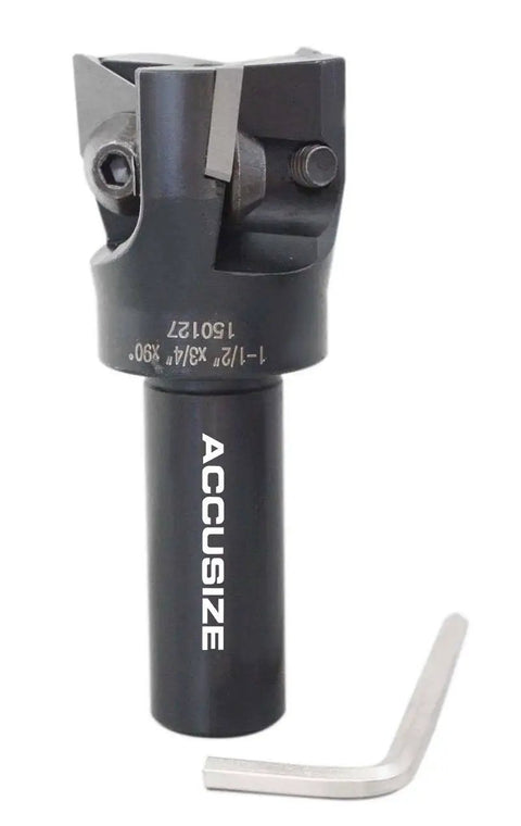 Indexable End Mill With TPG32 Carbide Inserts, 1-1/2 Inch Cutting Diameter, 3/4 Inch Straight Shank, Positive Rake 90 Degree, Right Hand Cut Milling Tool For Metalworking And Machining Projects