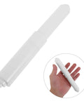 Upgrade Your Bathroom With These 4pcs Plastic Toilet Roll Holder Spindles Featuring Spring Loaded Design For Easy Tissue Dispensing And Strong Durable Performance To Replace Worn Out Parts Perfectly, white spindle held in hand.