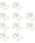 Built To Last Plastic Ball Catch Door Latch Set for wood and screen doors, white, durable, easy install, for cabinets and bookcases.