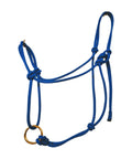 Sliding Ring Rope Halter for horse training all ages and types in blue marine rope, twist-free, close-up of halter design