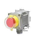 Industrial Explosion Proof Emergency Stop Button Switch With Protective Cover For Safe Shutdown Built Tough Rugged Aluminum Shell Fire Button