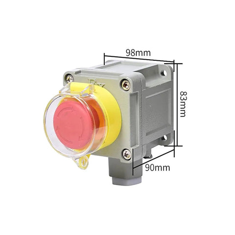 Industrial Explosion Proof Emergency Stop Button Switch With Protective Cover For Safe Shutdown Built Tough Rugged Aluminum Shell Fire Button