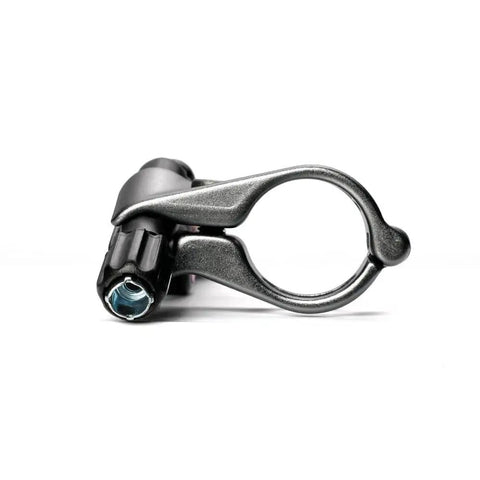 Seatpost Remote Lever For Mountain Bikes, Aluminum Alloy Cable Controller With 22.2mm Diameter, Black Finish, side view