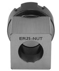 Heavy Duty Square Collet Chuck Fits ER25 For CNC Lathe Tool Holder Made From Carbon Steel, showing ER25-NUT and square design.
