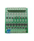 8-Channel PLC Amplifier Board With Optocoupler Isolation For NPN Signals, DC 3.3V/5V Input, green circuit board with terminals