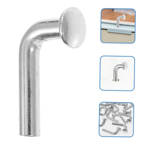 Top Tier Heavy Duty Pallet Rack Safety Pins 35 Piece Set showing L-shaped steel drop pin for secure bolt clips.