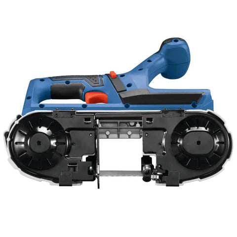 Side view of 18V Compact Band Saw Bare Tool with a lightweight 7.3 pound build for tight spaces and overhead cuts.