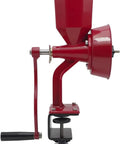 Side view of the Junior Deluxe Hand Crank Grain Mill for Fresh Flour Grinding Grains Nuts Seeds Spices with Stone and Stainless Burrs