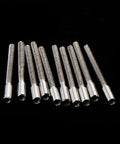 20 Pieces Watch Stem Extenders For 0.9mm Thread And 11.5mm Length Metal Winding Stems arranged on black background