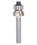 Heavy Duty Jiawu 1/4 Inch Shank Corner Round Router Bit 4 Flute Carbide for woodworking projects, shown from the front.