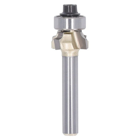 Heavy Duty Jiawu 1/4 Inch Shank Corner Round Router Bit 4 Flute Carbide for woodworking projects, shown from the front.