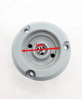 Replacement Flushing Chamber Base With Nozzle Holder For CNC Slow Wire EDM Machines, top view of round base with M44 marking
