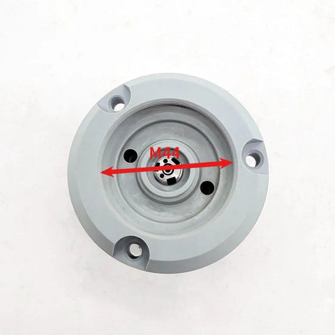Replacement Flushing Chamber Base With Nozzle Holder For CNC Slow Wire EDM Machines, top view of round base with M44 marking