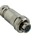7-Pin Proportional Valve Single Connector, Metal Housing IP67 Sealed, RoHS Certified for Hydraulic and Servo Valves, front view