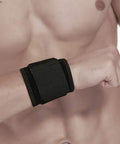 2 Pack Adjustable Wrist Brace Set for Fitness and Weightlifting, shown worn on a model's wrist for tendonitis support.