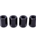 58 Piece T Slot Clamping Kit For Milling Machining With T Slot Cleaner And Tightening Wrench Easy To Use Hassle Free Removal Red Finish Pro Grade Durable Tool Steel Heat Treated For Long Lasting Wear Ideal For Precise Workholding On Mills shows four black T-nuts for workholding on mills