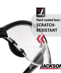 Close-up of Hella Comfortable Bifocal Safety Glasses With 2.5 Magnification For Men And Women, showing scratch-resistant lens details.
