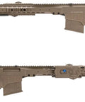 Barrett Licensed M98B MRAD AEG Airsoft Rifle With Folding Stock In Tan Finish full side view