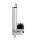 Precision 12 Volt Linear Actuator With Stepper Motor Push Rod And Telescopic Design side view showing compact structure and motor.