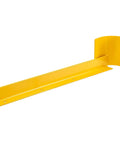 Left Side Pallet Rack End Protector, 36 Inch Long, 3/8 Inch Thick Steel, Bright Yellow Heavy Duty Corner Guard side view.