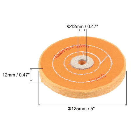 Tough As Nails 5 Inch Cotton Buffing Wheel Polishing Pad with 12mm arbor hole for bench grinders and rotary tools.
