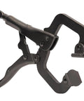 Locking C-clamp pliers with swivel jaws, side view; 6-inch and 11-inch, 2-piece set