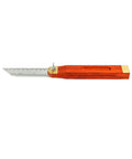 Badass 9 Inch Stainless Steel T Bevel Gauge Angle Finder with grippy wood handle at an angle, ideal for precision craft projects.