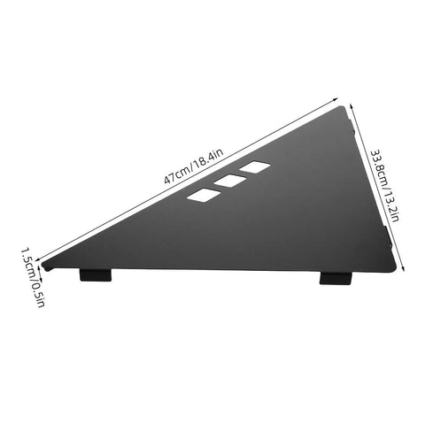 Folding Table Corner Brackets For Camping In Stainless Steel, 90 Degree Triangle Connection Plates with dimensions in cm/inches