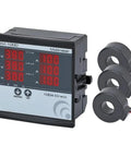 Three Phase Digital Multimeter With Three Current Transformers, Reads L-L And L-N Voltage, Amps, Frequency, Phase Sequence, 250A Range, Relay Indicator Window, Built For Real World Heavy-Duty Current, Panel Or Rail Mount, PCB Friendly.