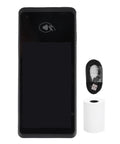 NFC Barcode Scanner With 5.0 Inch Touchscreen, 5G WiFi And 4G LTE, Handheld POS device with USB cable and receipt paper roll shown.