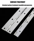 20 Inch Stainless Steel Piano Hinges Two Pack Continuous Heavy Duty Hinges With 0.04 Inch Leaf Thickness Polished Surface Treatment