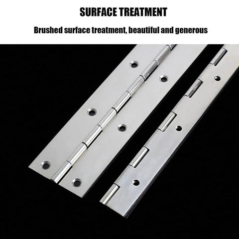 4-pack 18-inch stainless steel piano hinges, polished continuous hinge, 0.04in leaf, 1.2in open width