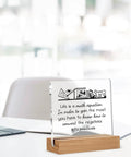Inspirational Math Teacher Gift For Women And Men, Classroom Decor, 4x4 Inch Acrylic Office Desk Plaque on Wooden Stand