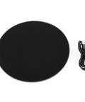 Smooth Rotating Jewelry Display Stand With Adjustable Speed Motorized Turntable For Retail Store Showcase And Product Photography Features black base with USB connectivity.