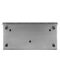 Back view of modern wall mounted home mailbox in stainless steel rust resistant weatherproof durable with secure drop slot