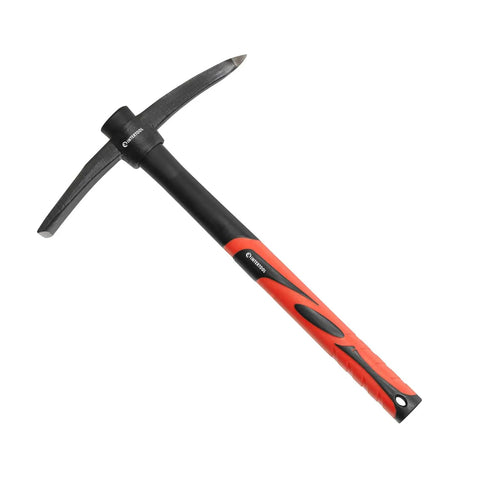 Heavy Duty 15 Inch Hand Pick Axe With Forged Steel Dual Head For Weeding Mattock And Adze Hoe 1.5 Lb With Anti Slip Fiberglass Handle