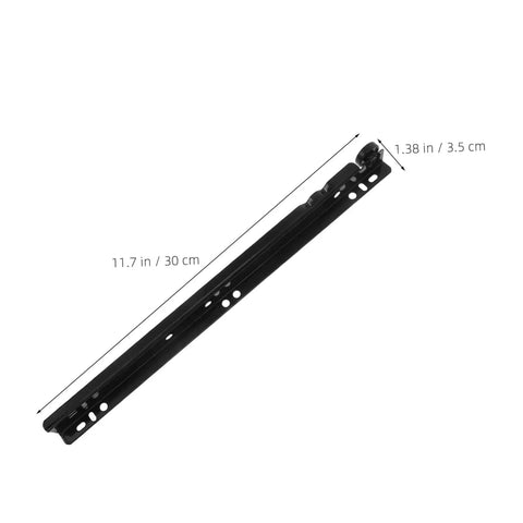 2 Sets Bottom Mount Drawer Slides Iron Soft Close Cabinet Rails For Kitchen Dresser Office Heavy Duty Glide Hardware With Smooth Quiet Operation Durable Steel Construction For Long Lasting Use With Quiet Smooth Glide System 11.7 in 30 cm black steel rail
