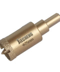 JIECHENG 25mm brazed diamond hole saw with center drill, side view