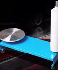 Manual Pallet Stretch Wrap Machine With 30 Cm Turntable And Quick Single Rod Dispenser Tool For Heavy Duty Industrial Packing