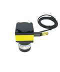 400mm Stroke Displacement Sensor With Draw Wire Encoder For Push Pull Output And Motion Position Sensor High Precision Displacement Measurement Tough As Nails Build 400mm Range, black and yellow unit with cable