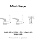 Beefy, Rock Solid T Track Aluminum Stopper Jig for Router Tables and Table Saws, fits standard slots, multiple views