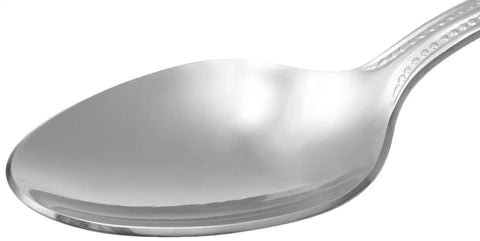 Top Tier Stainless Steel Dinner Spoons With Pearled Edge Handles Solid Balance Build Dishwasher Safe And Slick Silver Polish Gives Your Table A Knockout Vibe For Game Night Or Family Suppers Pack Of Twelve