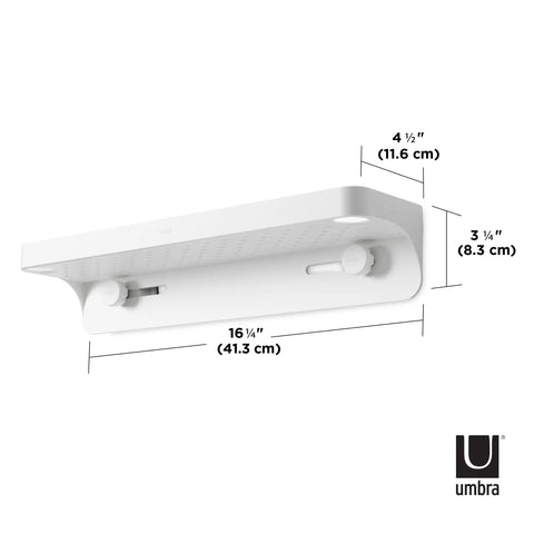 Adjustable Shower Shelf With Clean White Finish Zero Drill Install 72 To 144 Inch Expandable Rack Slick Bathroom Storage Shelf That Lets You Kick Counter Clutter And Keep Your Bathroom Sharp