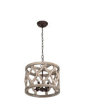 Dope Farmhouse Wood Pendant Chandelier For Dining Room And Kitchen Island Rustic Whitewashed Finish With Dark Mottled Details